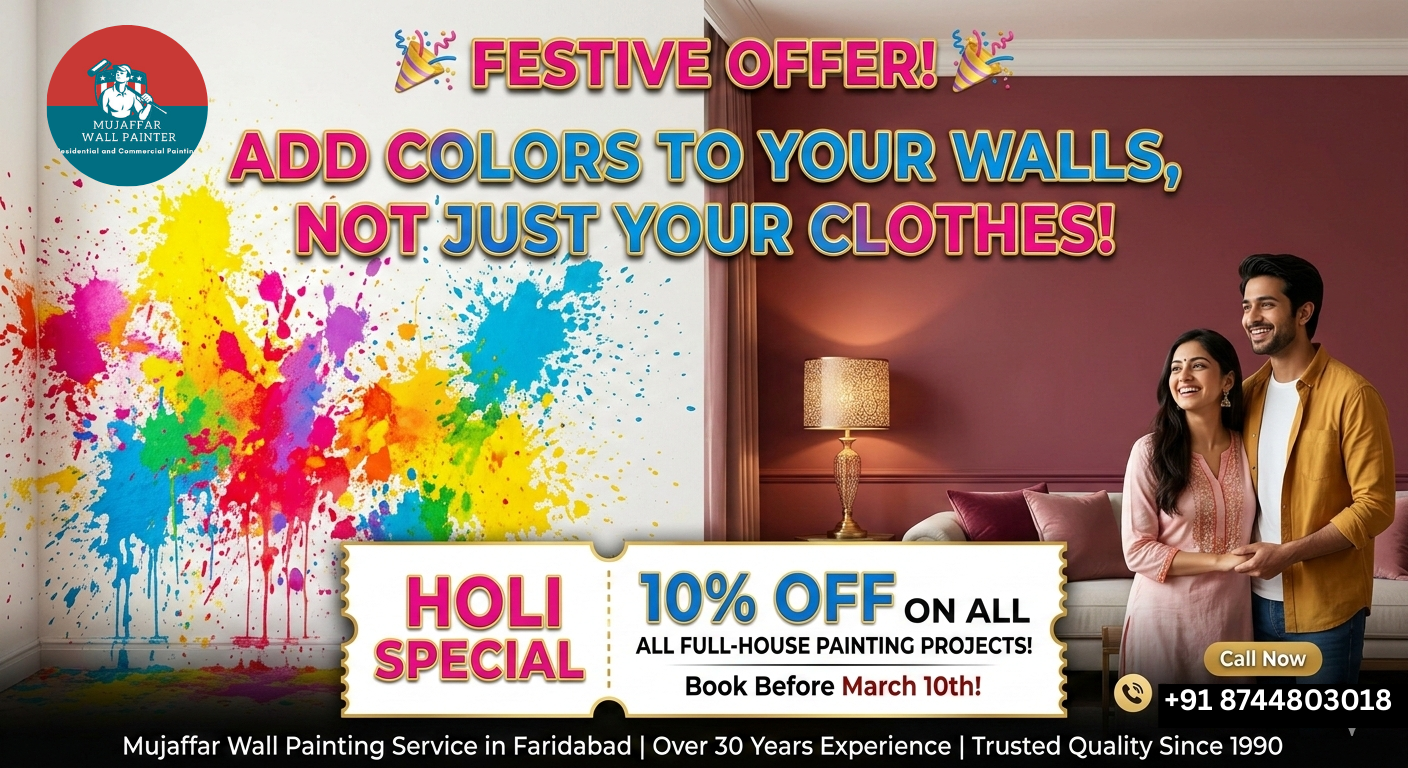Professional house painting service in Faridabad by Mujaffar Painting