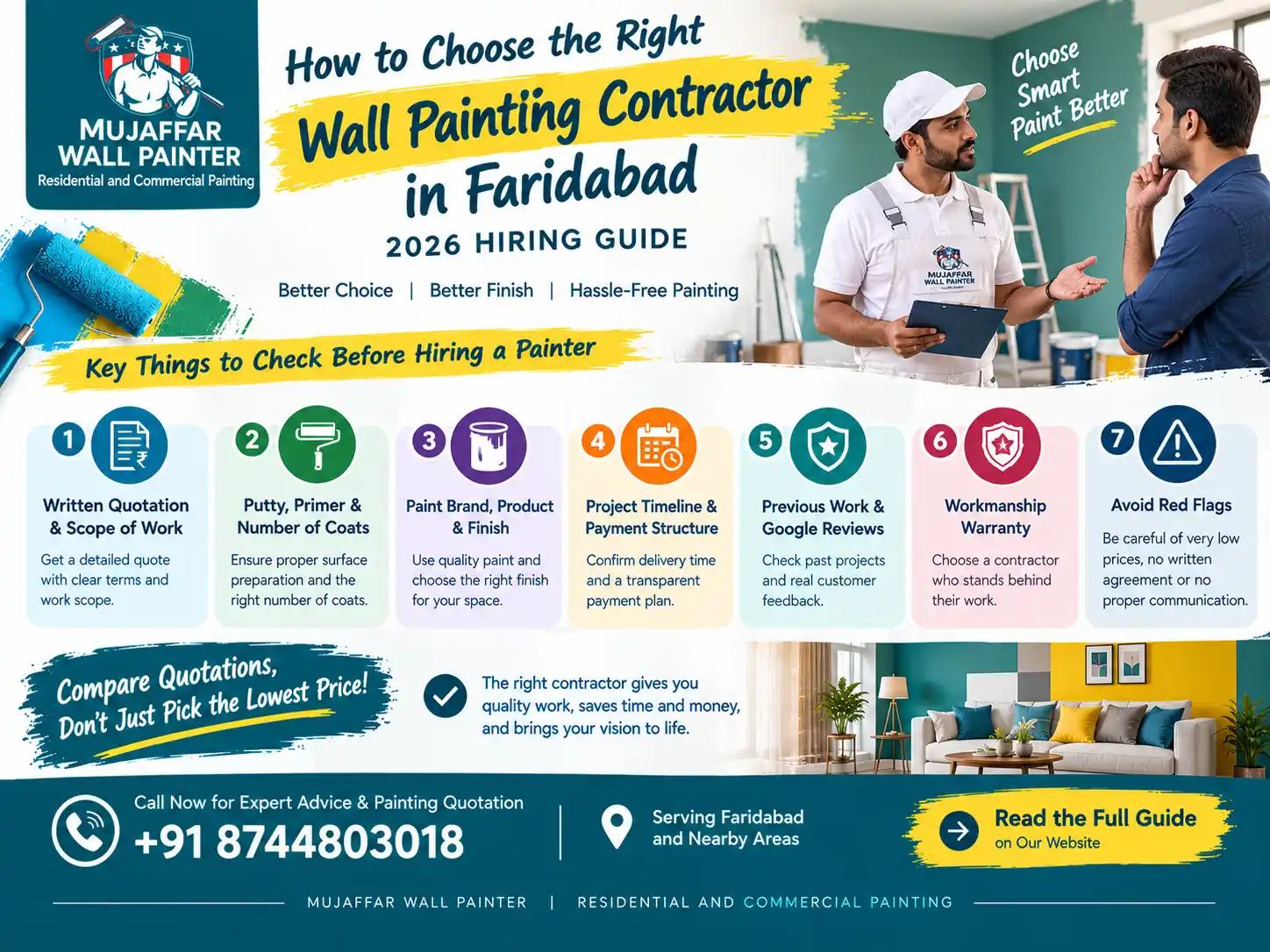 How to choose the right wall painting contractor in Faridabad 2026